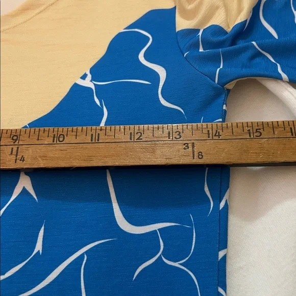 Andersson Bell Water Wave turtleneck Top in yellow and blue size medium - Picture 5 of 10